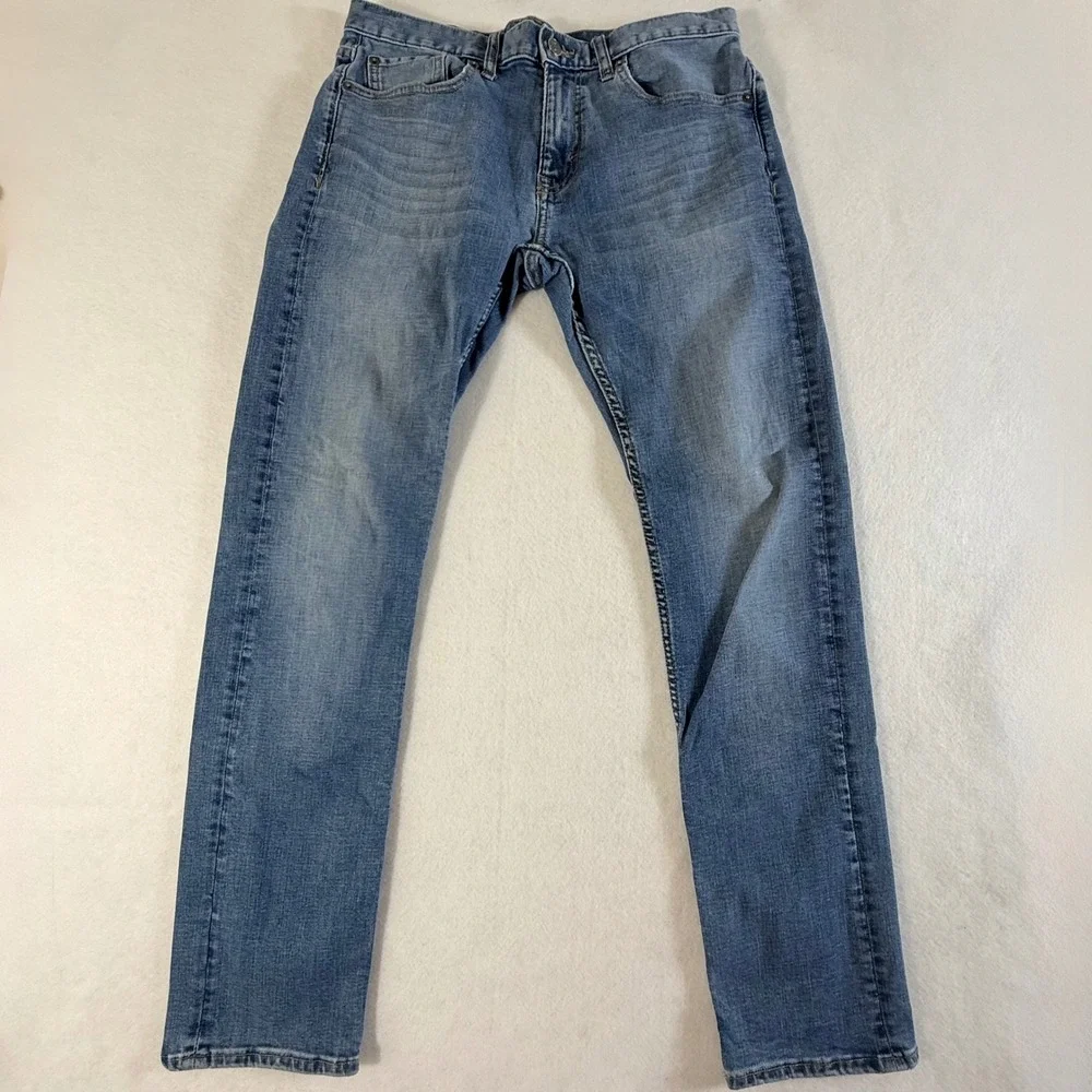 Banana Republic Slim Techmotion Jeans Mens 31x32 Stretch Denim Light Wash Blue